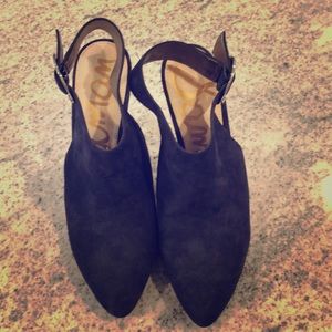 Sam Edelman Dark Blue Suede Clog Heels